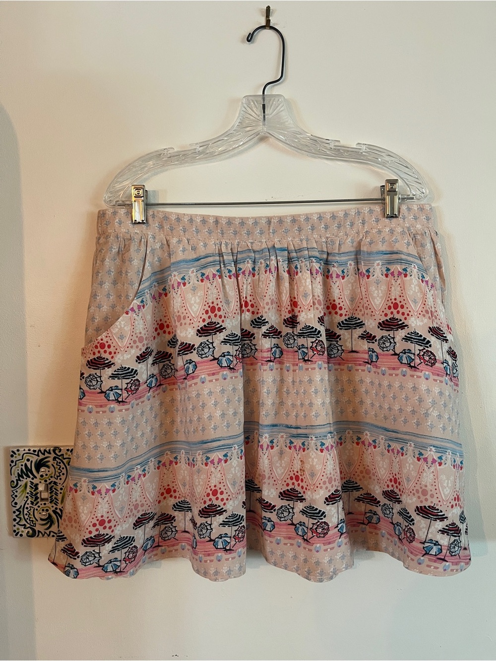 LC Lauren Conrad Pink Floral-Print Mini Skirt